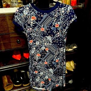 Summer dress multi colored dark blue